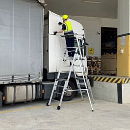Climb-It Folding Telescopic Large Platform Step with Safety Gates