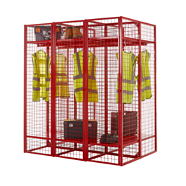 Wire Mesh Storage Compartments - Double Sided Unit with Doors